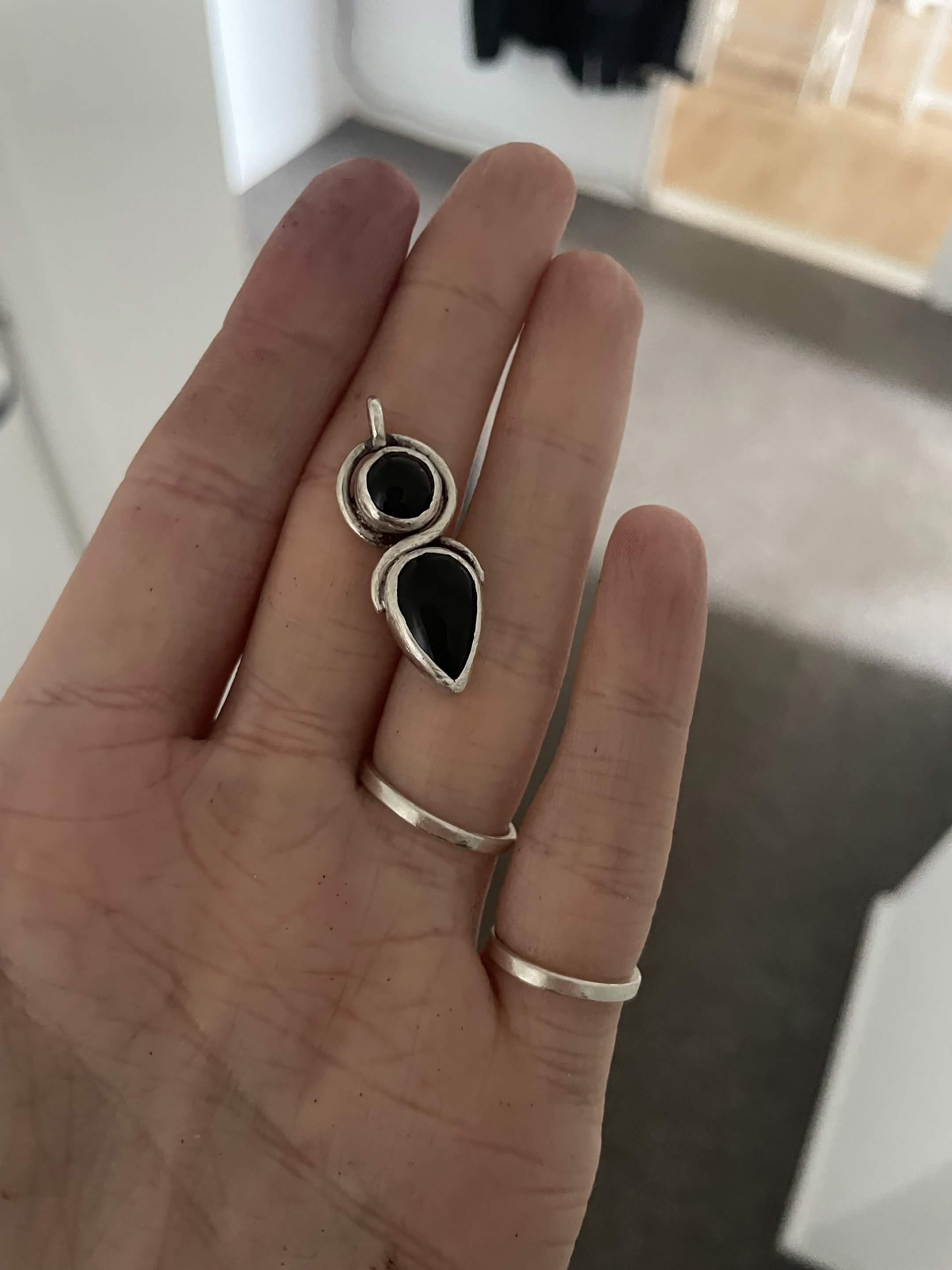Soviet Futurist Onyx Pendant